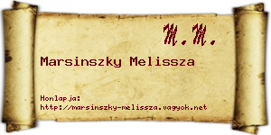 Marsinszky Melissza névjegykártya